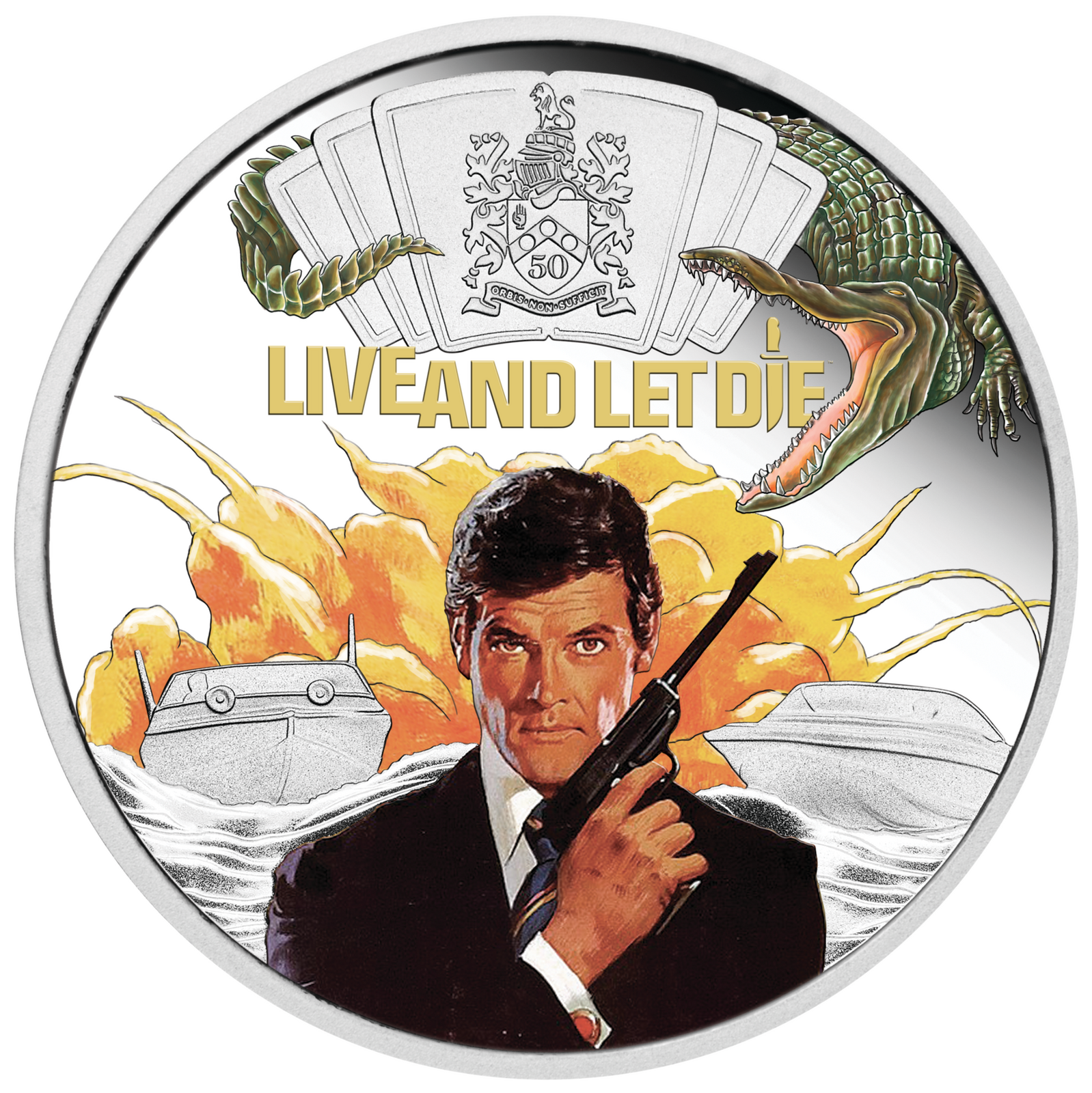 2023 James Bond Live and Let Die 50th Anniversary 1oz Silver Proof Coloured Coin 
