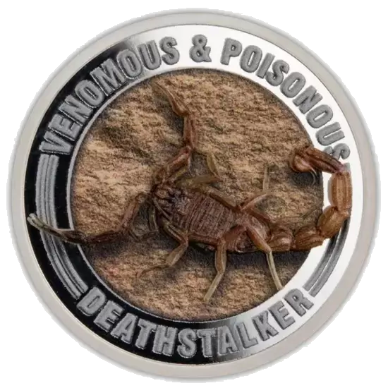 2022 $1 Venomous & Poisonous Deathstalker 1/2oz Silver Prooflike Coin