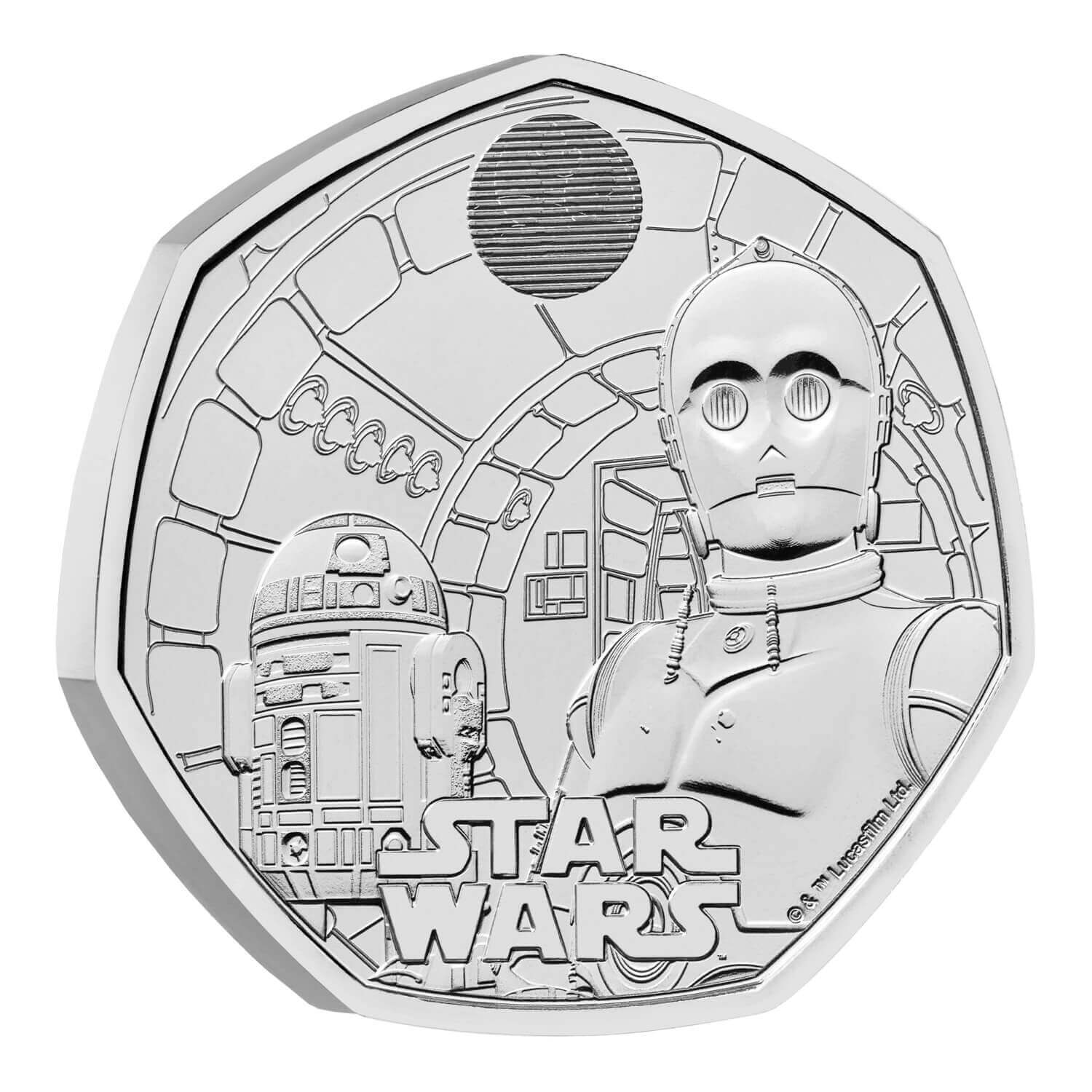 2023 50p Star Wars R2-D2 and C-3PO BUNC Coin