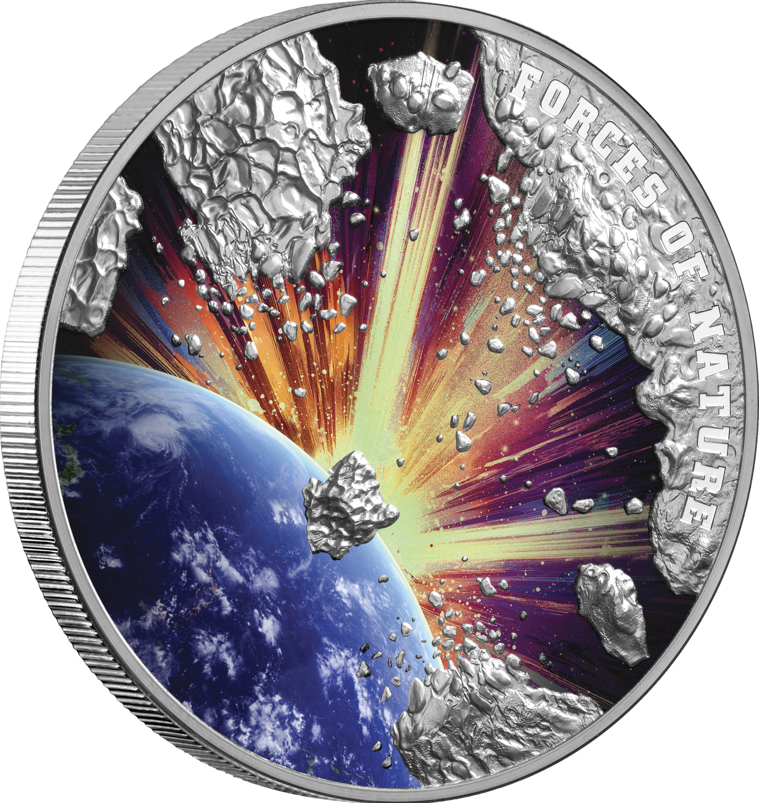 2023 $5 Forces Of Nature - Meteorite Ultra High Relief 2oz Sliver Proof Coin
