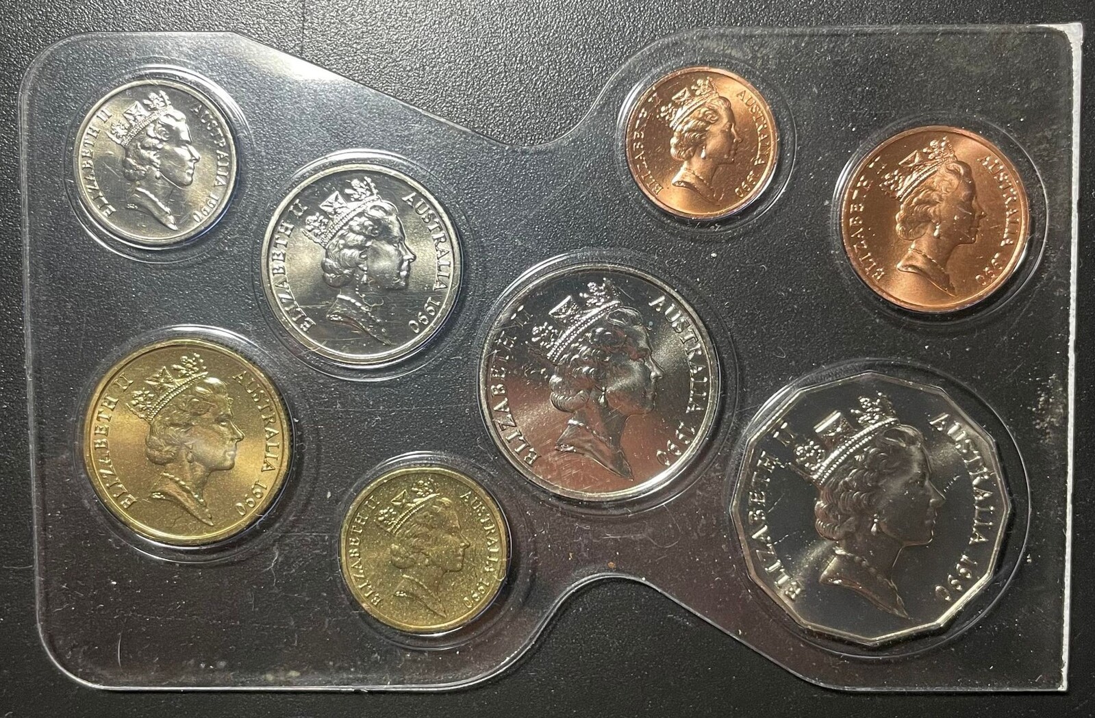1989 Royal Australian Mint 8 Coin Denomination Uncirculated Set - No Cover