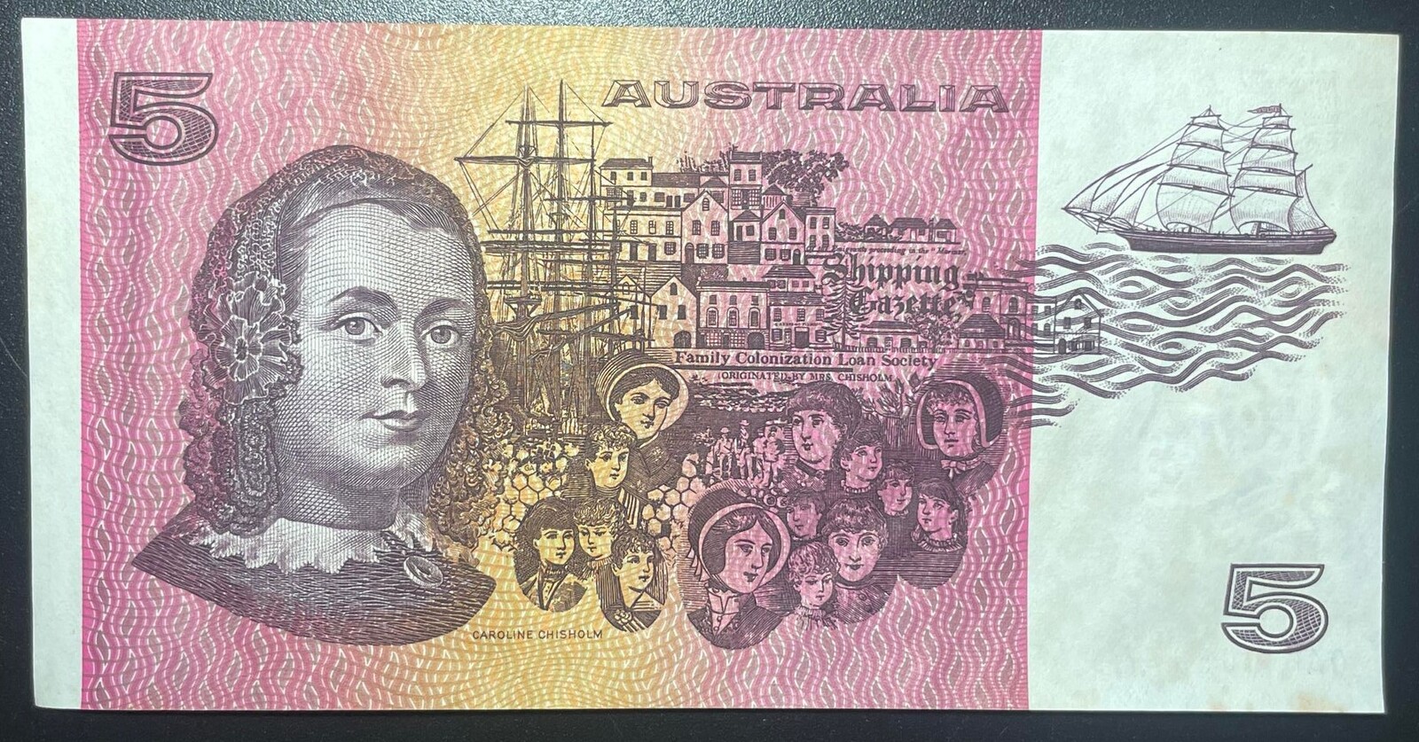 Gothic Serial Number Australian $5 Paper Banknote Johnston/Fraser Signature F Condition QAH005877