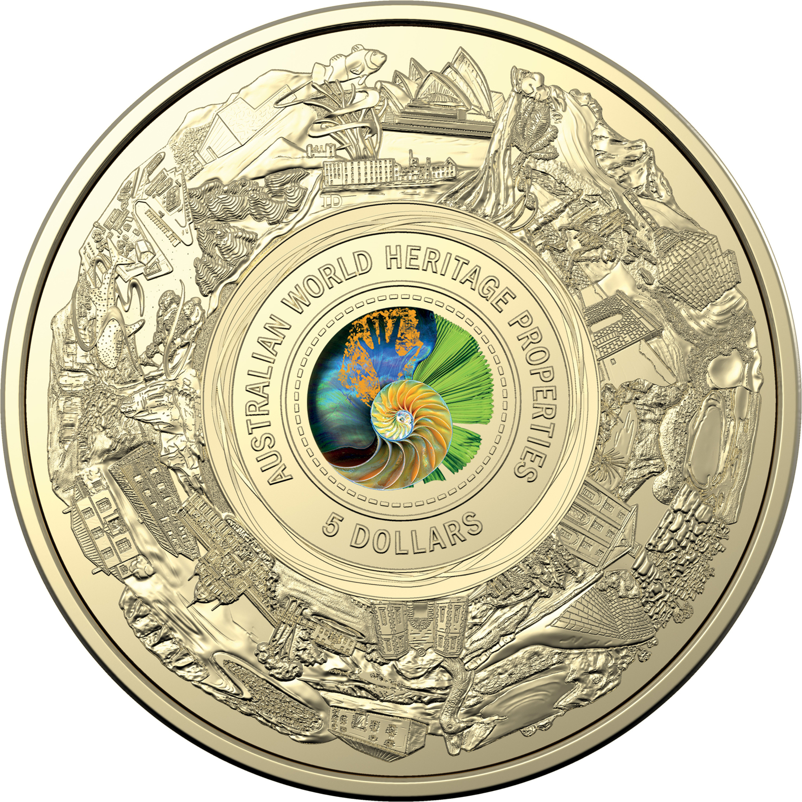 2023 $5 Australian World Heritage Properties Coloured Frosted Uncirculated Coin