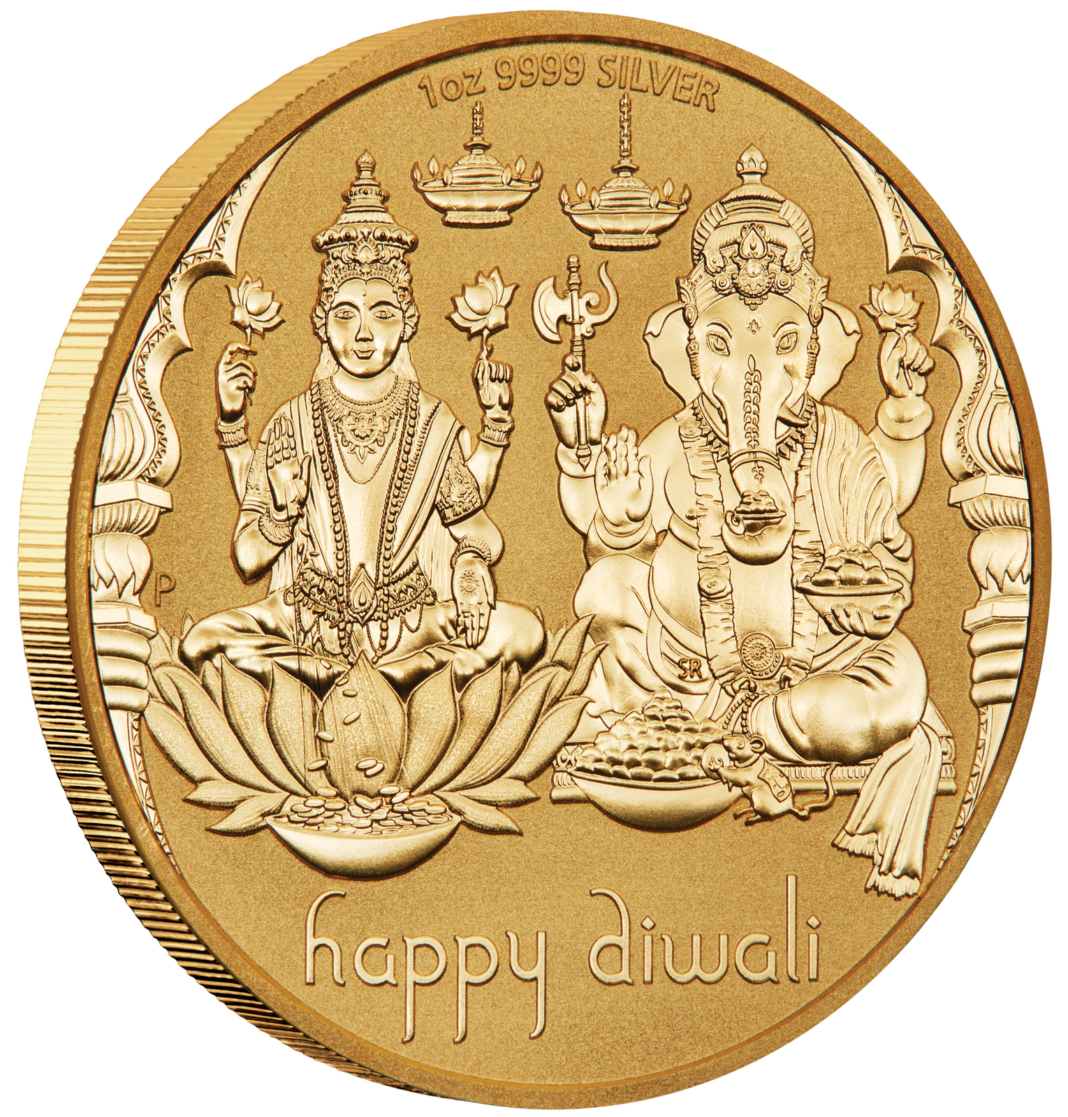 2023 Diwali 1oz Silver Gilded Medallion