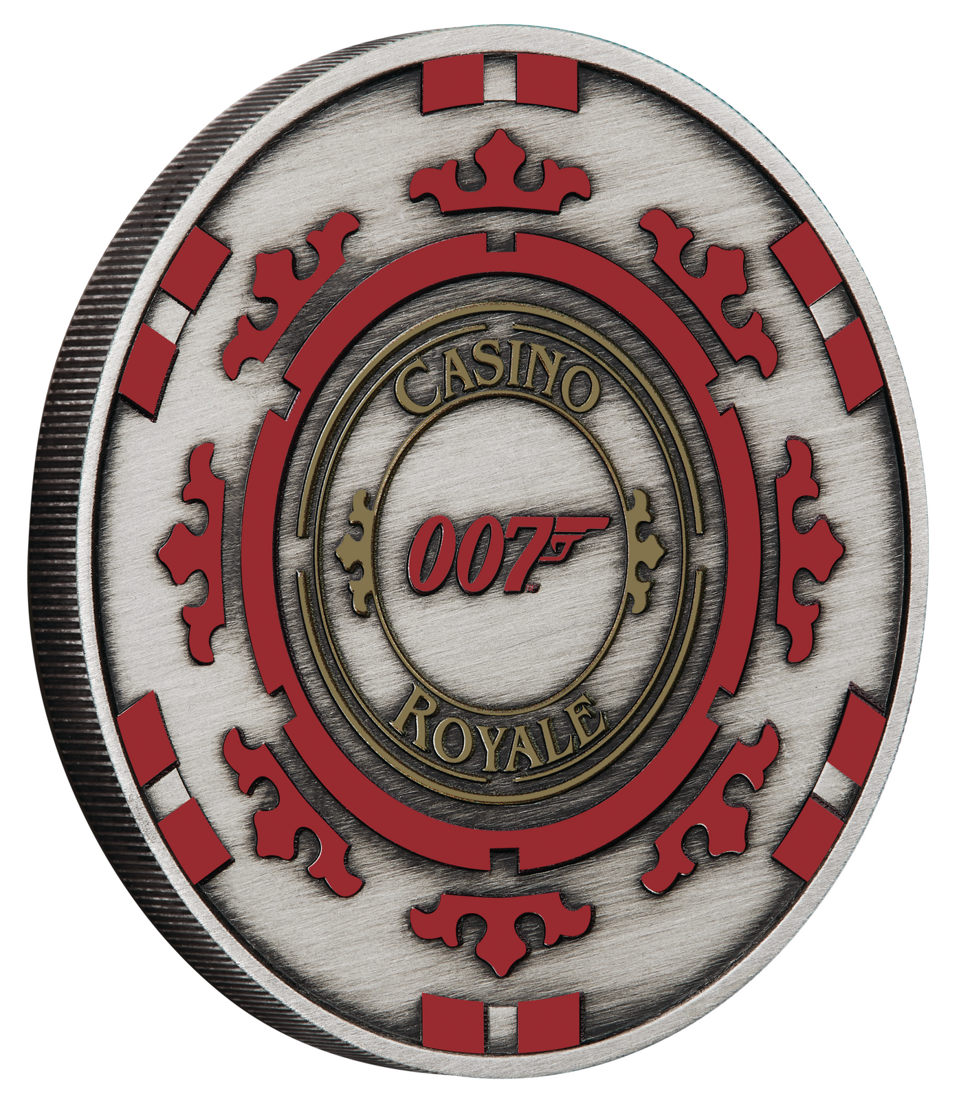 2023 James Bond Casino Royale Casino Chip 1oz Silver Antiqued Coloured