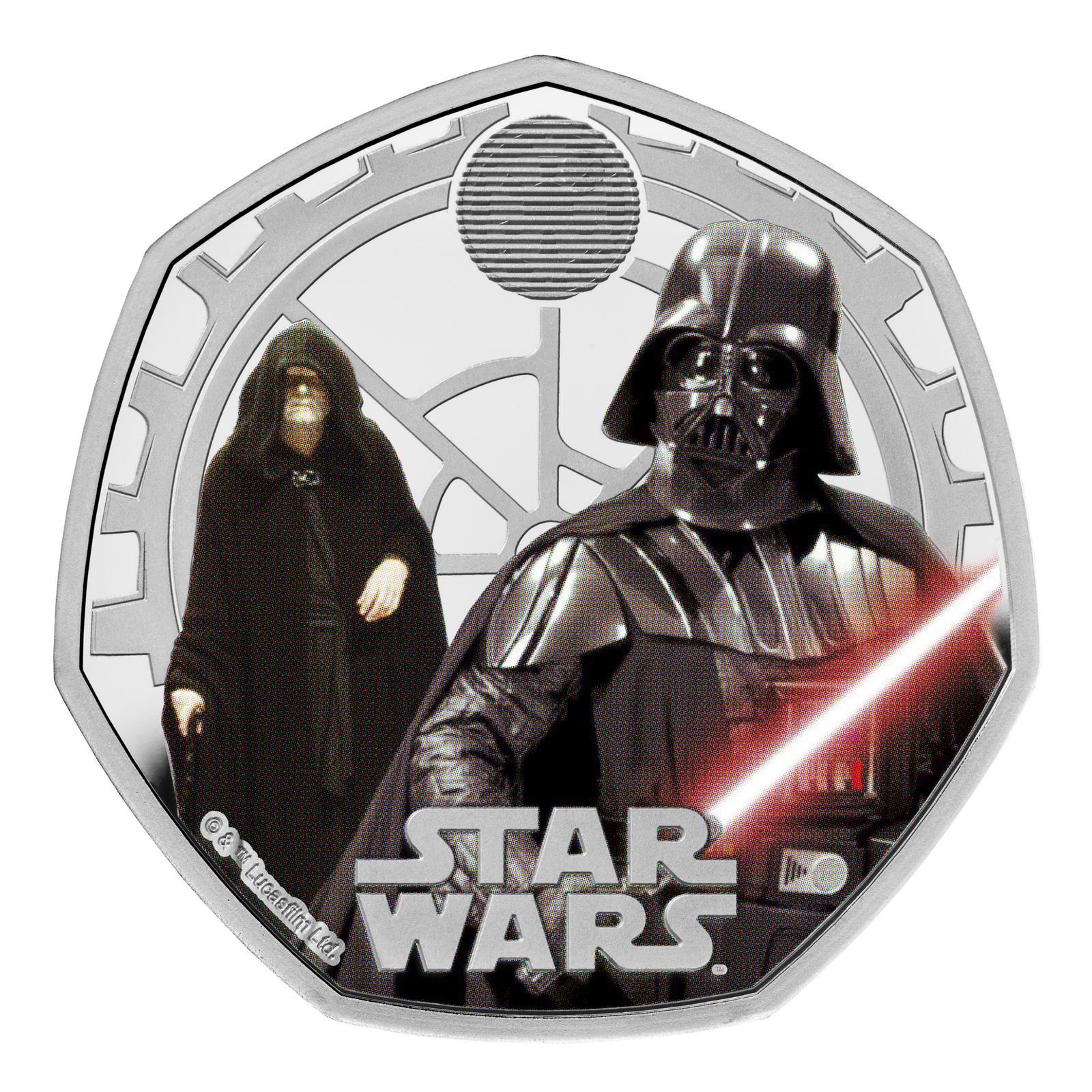 2023 50p Star Wars Darth Vader and Emperor Palpatine Silver Proof Coloured Coin