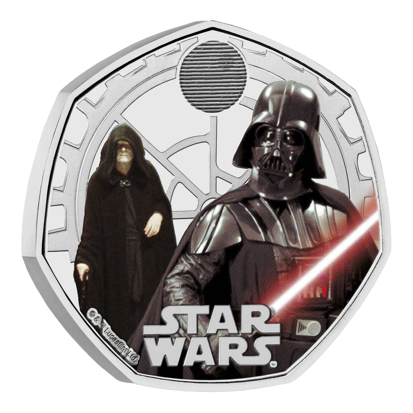 2023 50p Star Wars Darth Vader and Emperor Palpatine Coloured BUNC 