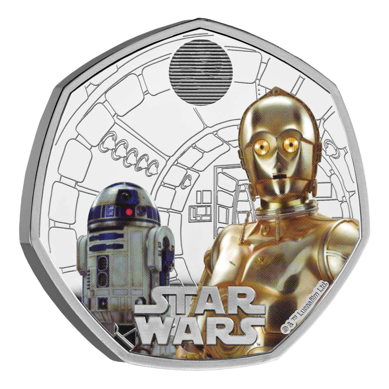 Main Characters - Star Wars Complete Coloured 50p Four Coin Silver Proof Combo