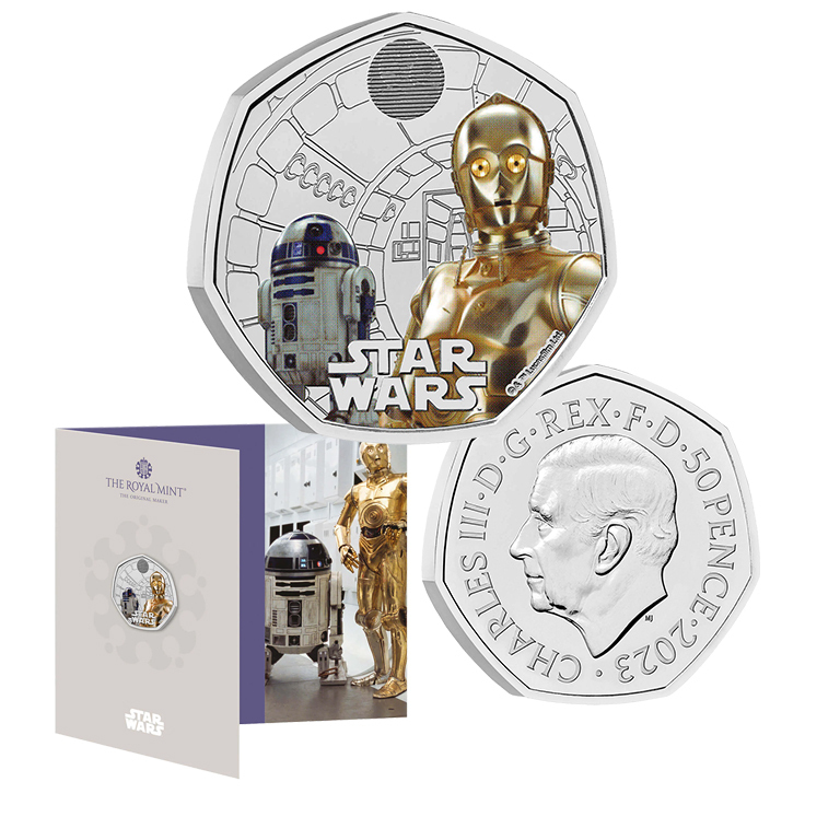 Complete 50p Star Wars Four Coin Set Coloured BUNC Combo