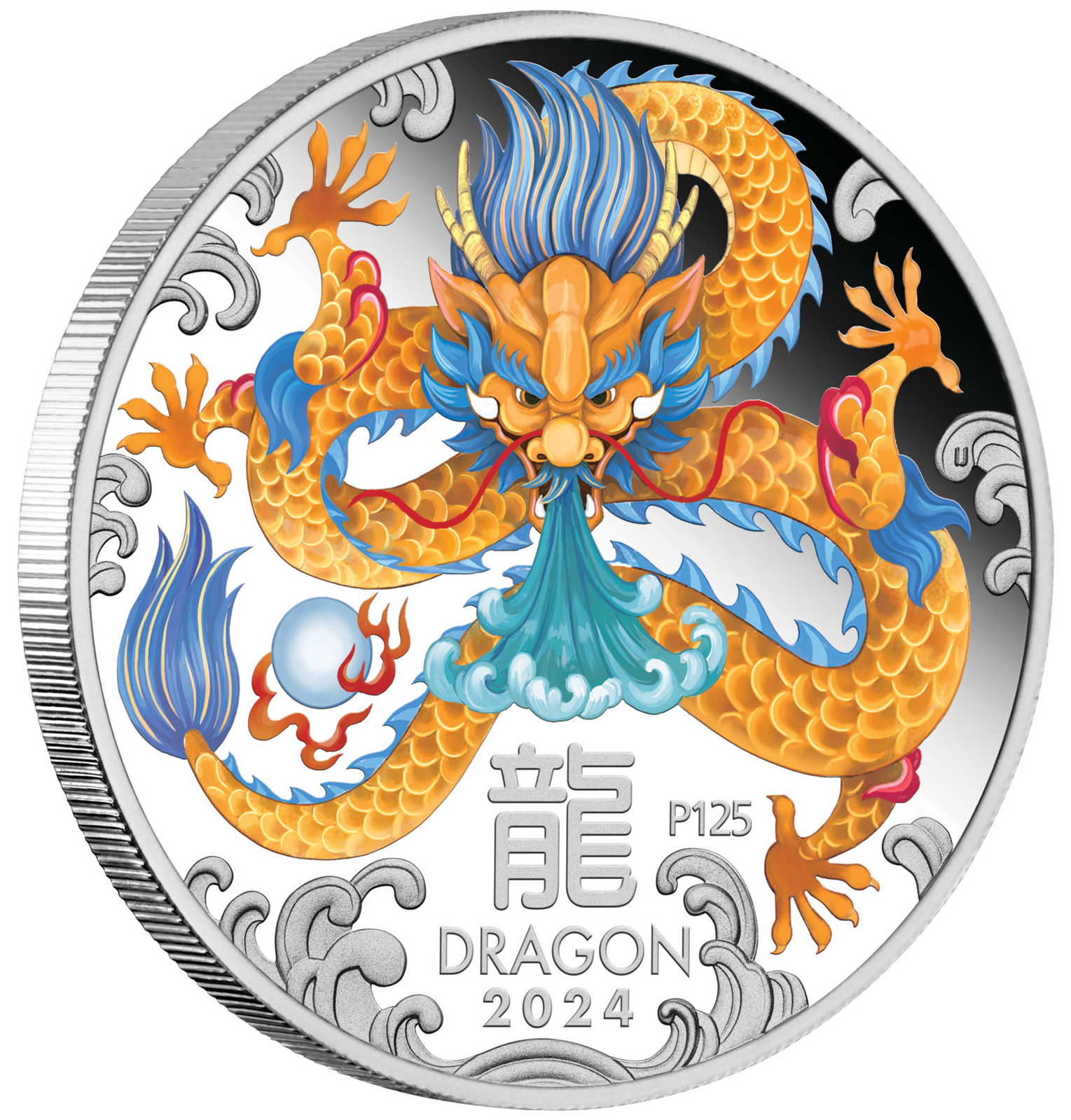 2024 $1 Australian Lunar Series III Year of the Dragon 1oz Silver Proof Coloured Coin
