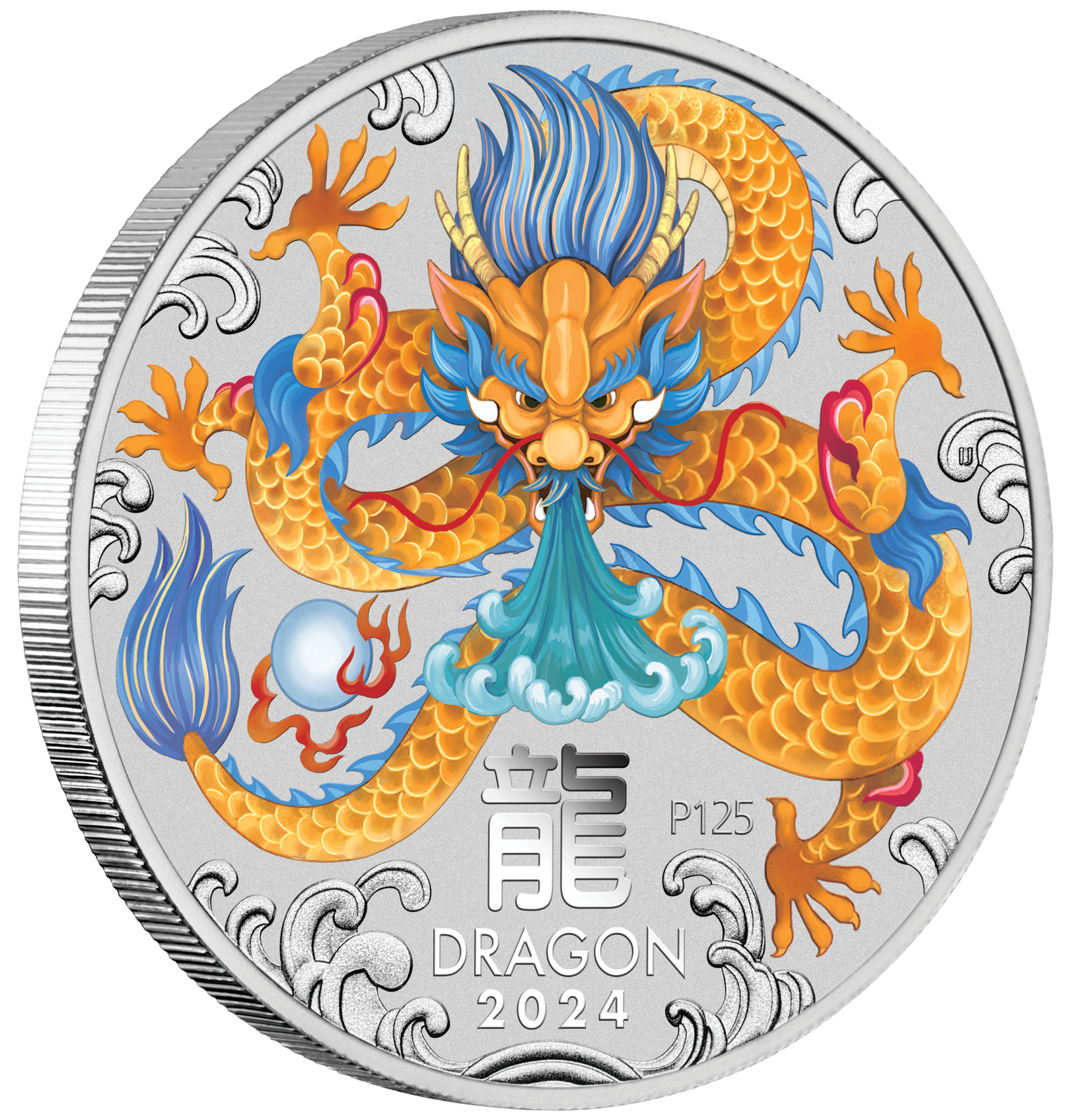 2024 $1 Australian Lunar Series III Year of the Dragon 1oz Silver Coloured Coin in Card