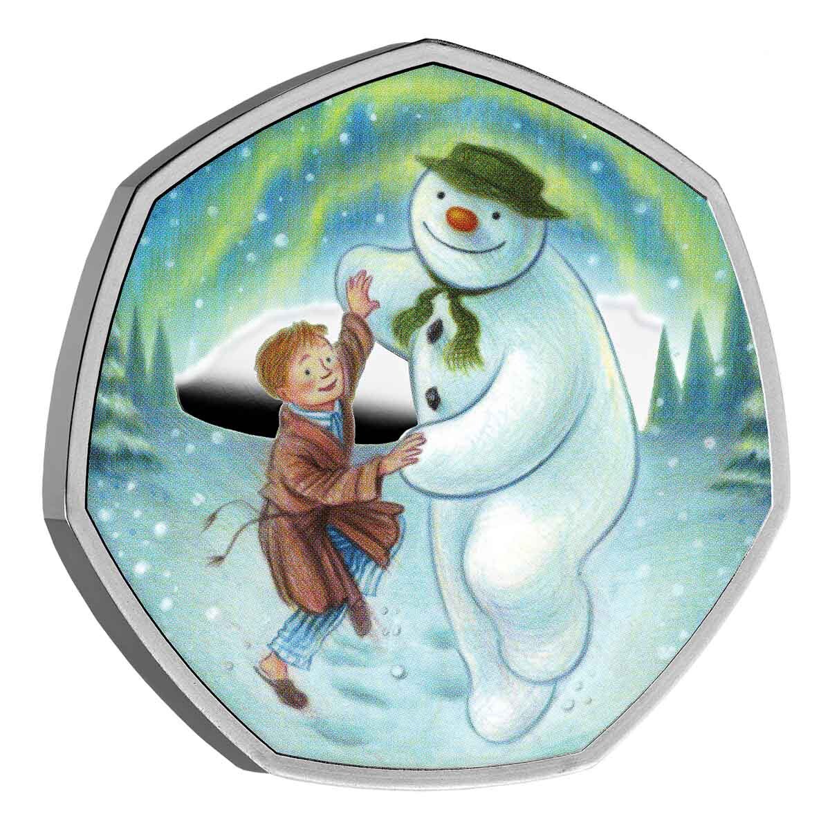 2023 50p The Snowman Coloured Silver Proof Coin