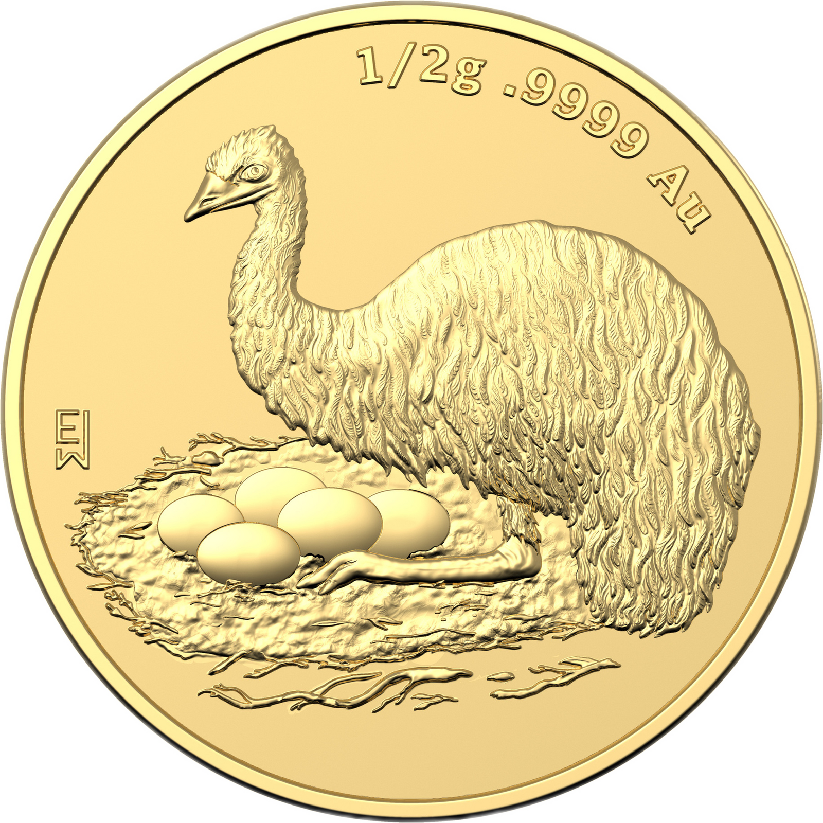 2023 $5 Mini Money Emu 0.5g Gold Frosted Uncirculated Coin