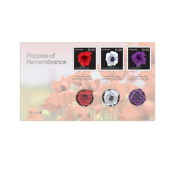 2023 Poppies of Remembrance Magnetic Badge Limited-Edition Cover Impressions