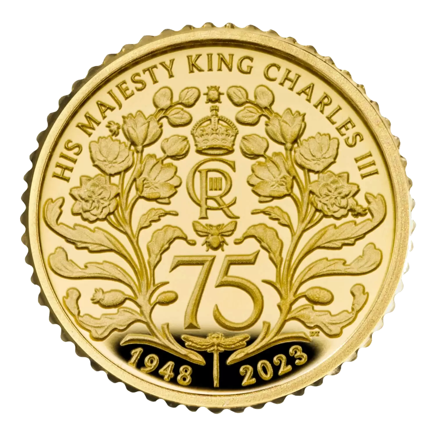2023 50p The 75th Birthday of His Majesty King Charles III UK 1/40oz Gold Proof Coin