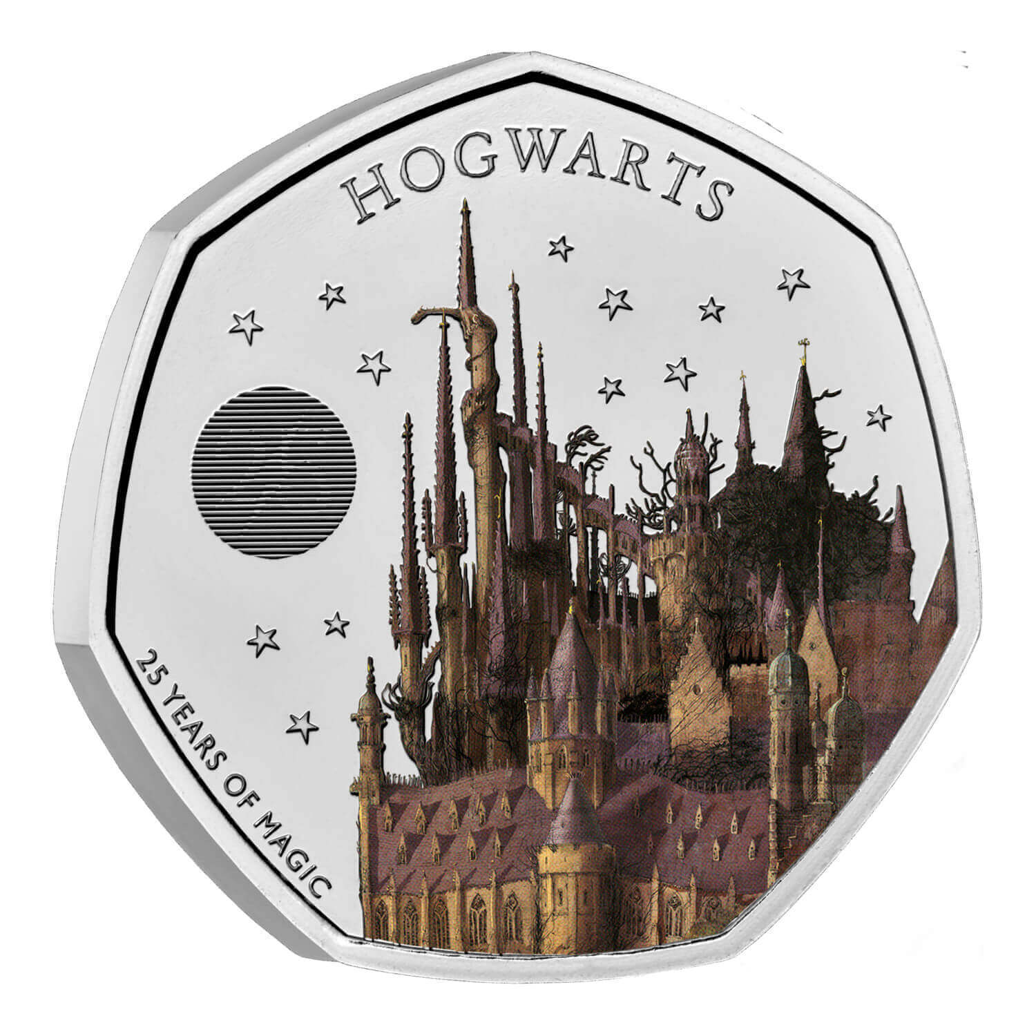 2023 50p Hogwarts School - Harry Potter and the Philosepher's Stone UK Coloured BUNC Coin