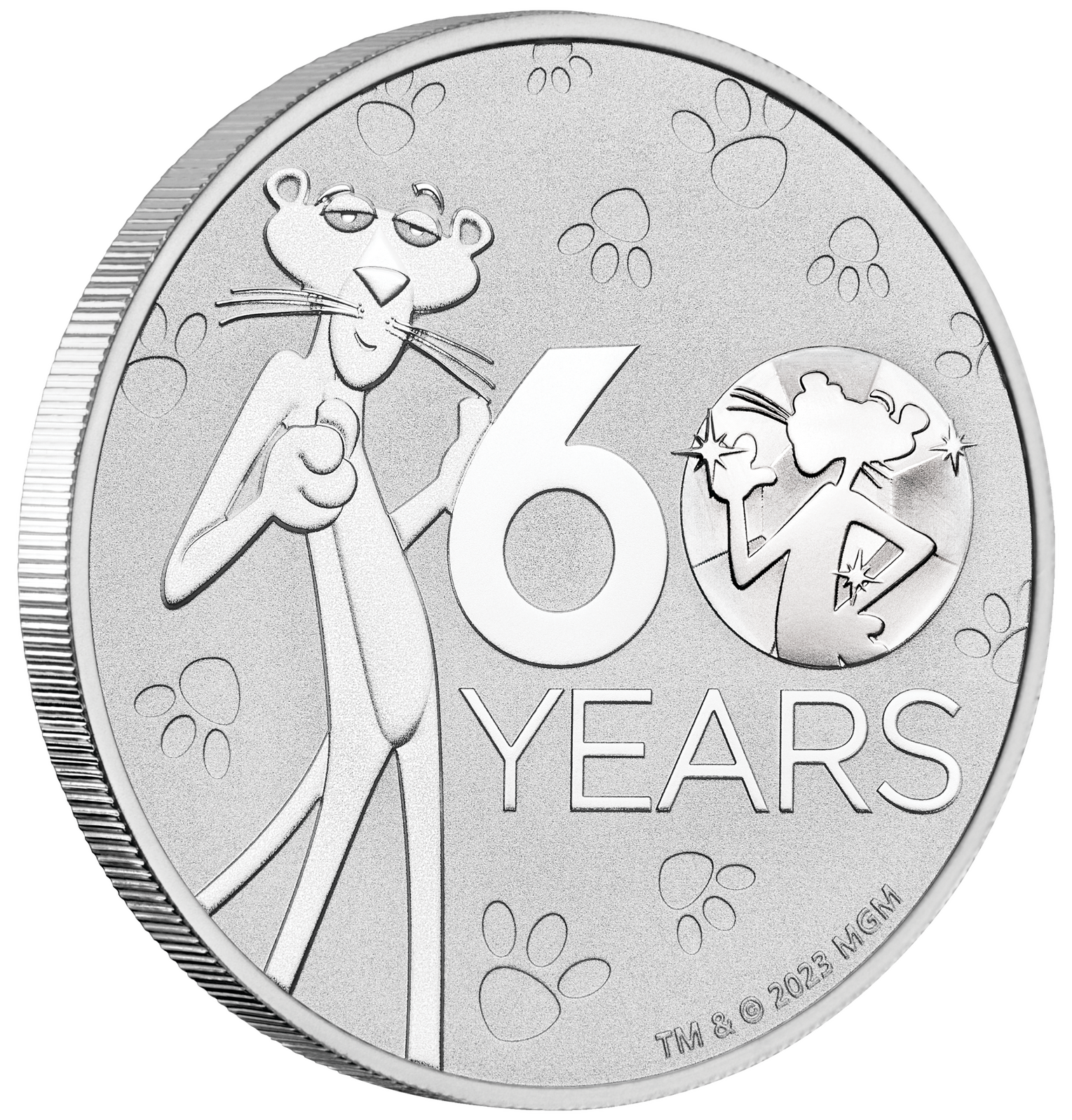 2024 $1 Pink Panther 60th Anniversary 1oz Silver Brilliant Uncirculated Coin 