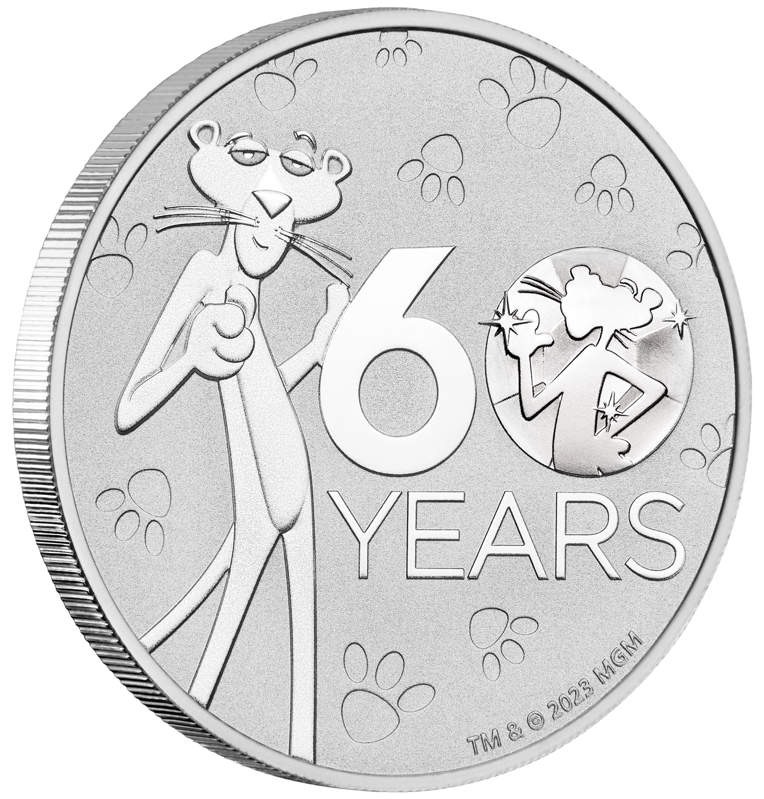 2024 $1 Pink Panther 60th Anniversary 1oz Silver Brilliant Uncirculated Coin 
