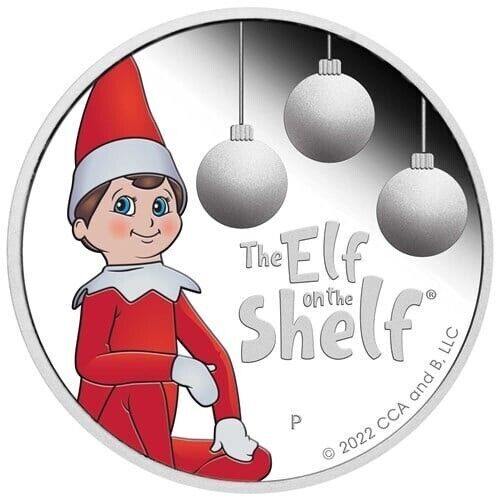 2022 50c The Elf On The Shelf 1/2 Oz Coloured Silver Coin
