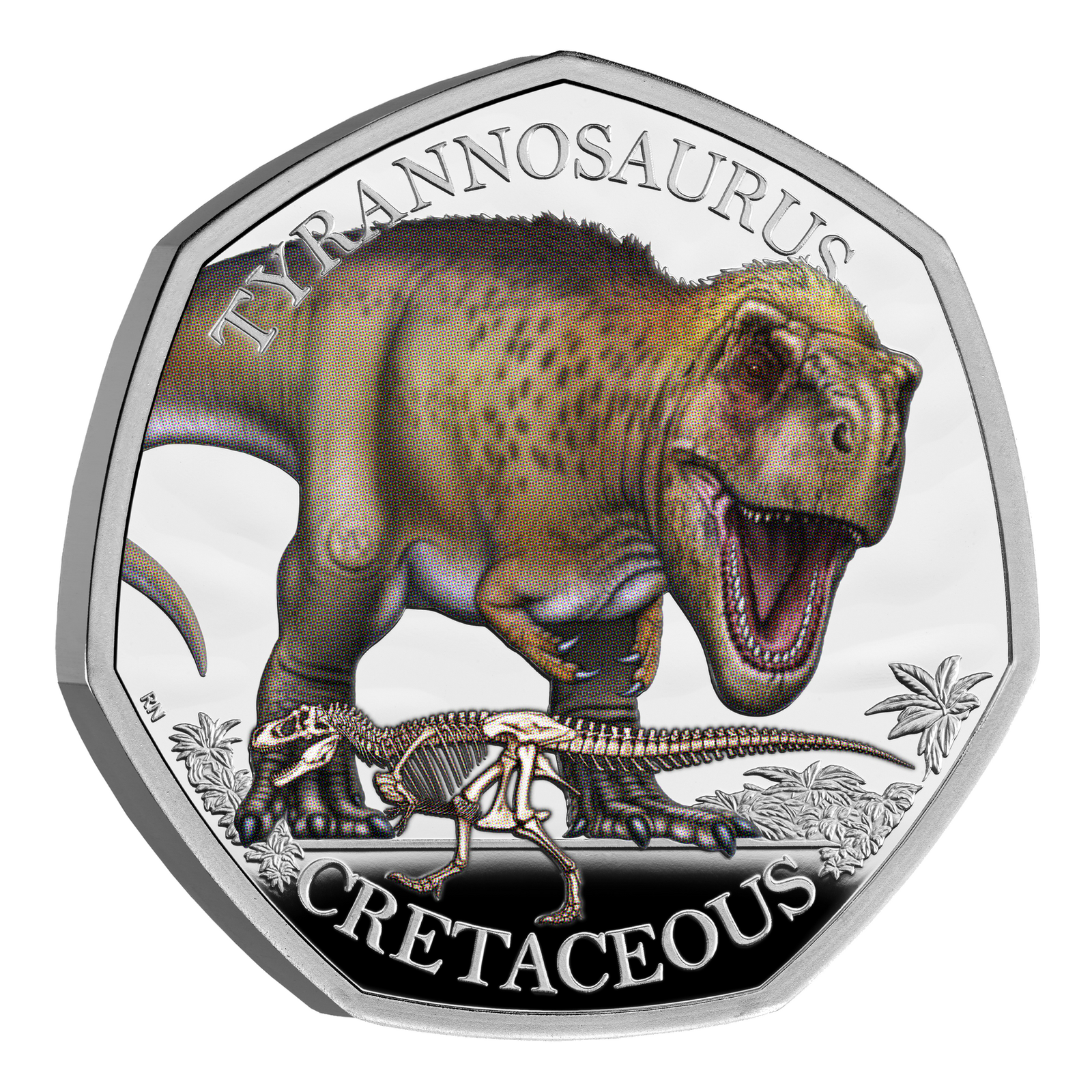 2024 50p Tyrannosaurus Rex UK Coloured Silver Proof Coin