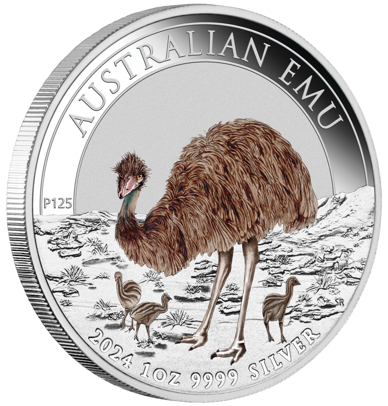 2024 Australian Emu 1oz Silver Coloured Coin