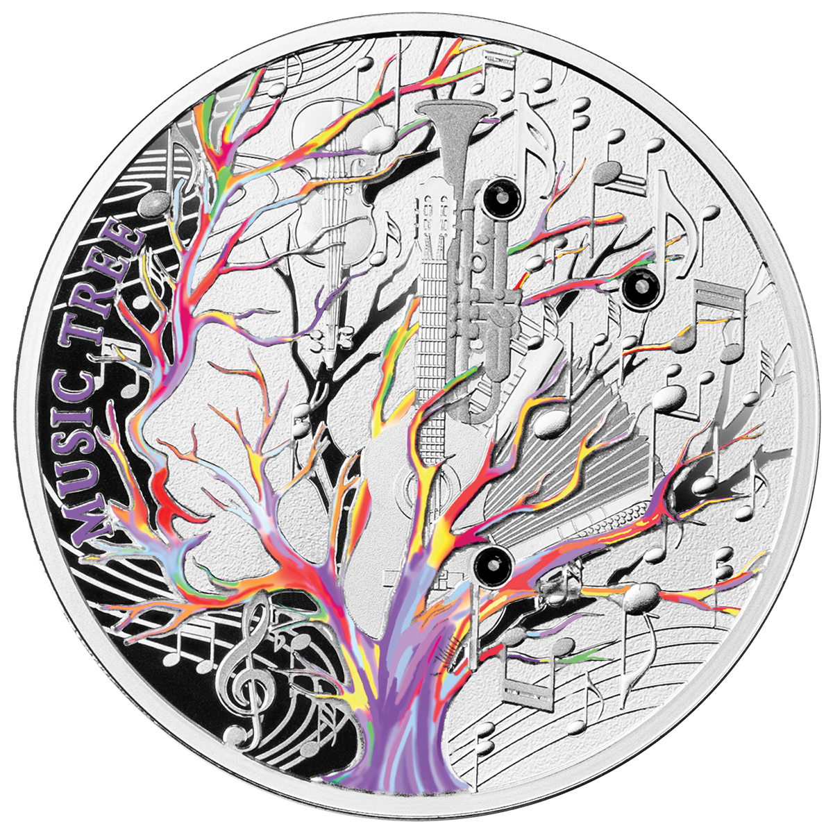 2023 Music Tree 17.50g Silver Coin with Crystal Inserts