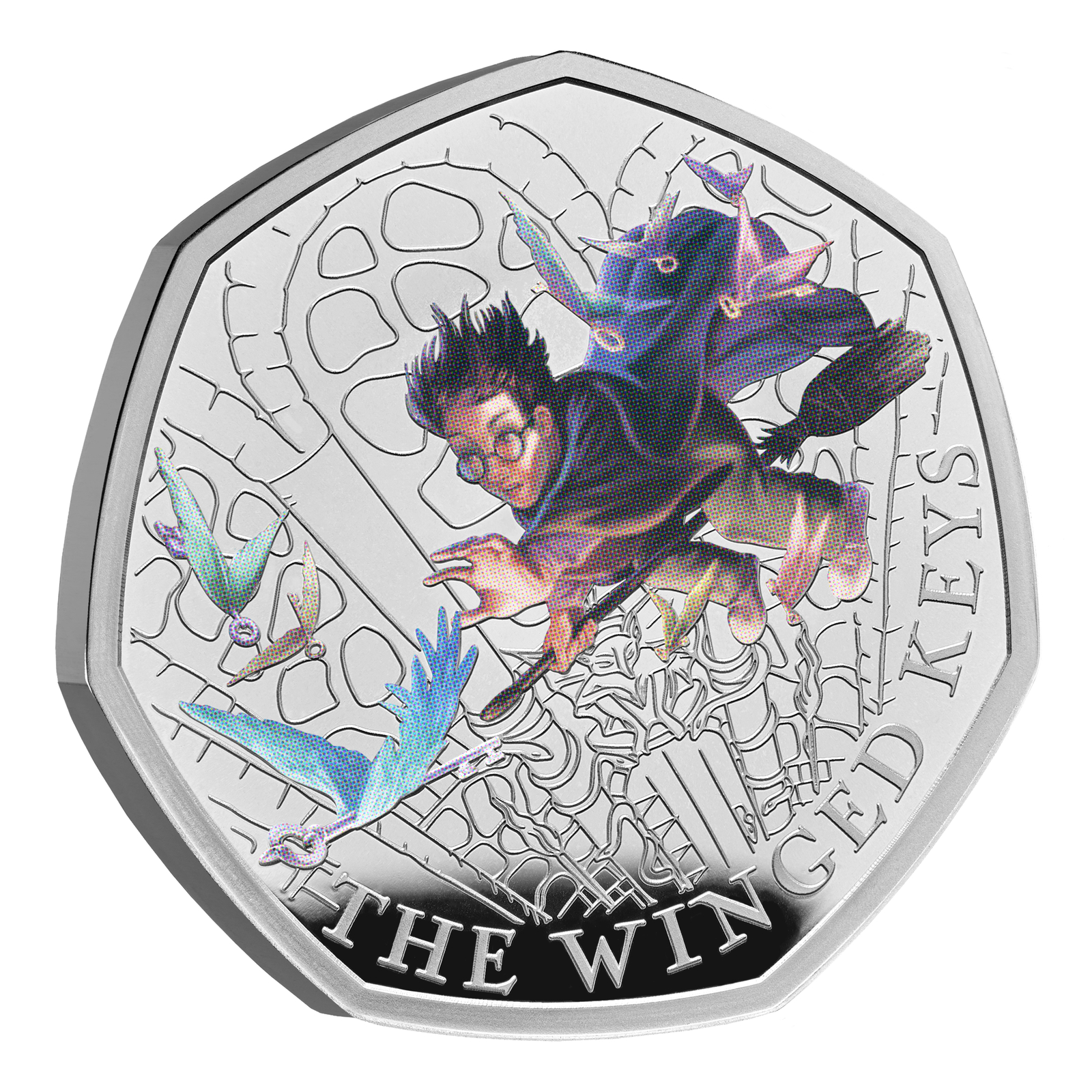 2024 50p Harry Potter - Winged Keys UK Silver Proof Colour Coin