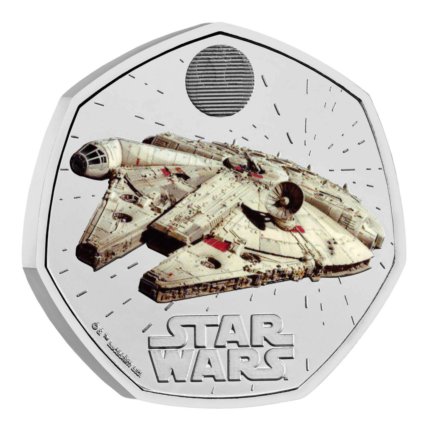 2024 50p Star Wars Millennium Falcon UK Coloured BUNC