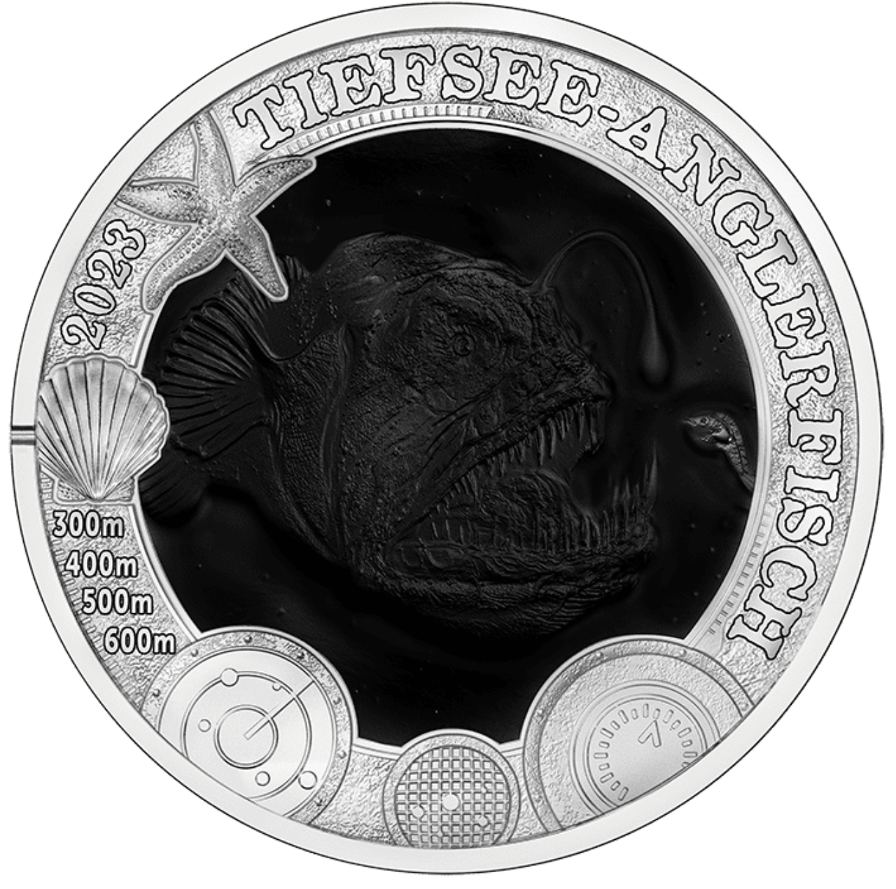 2023 Luminous Marine Life - DEEP-SEA ANGLERFISH 3 Euro Coin