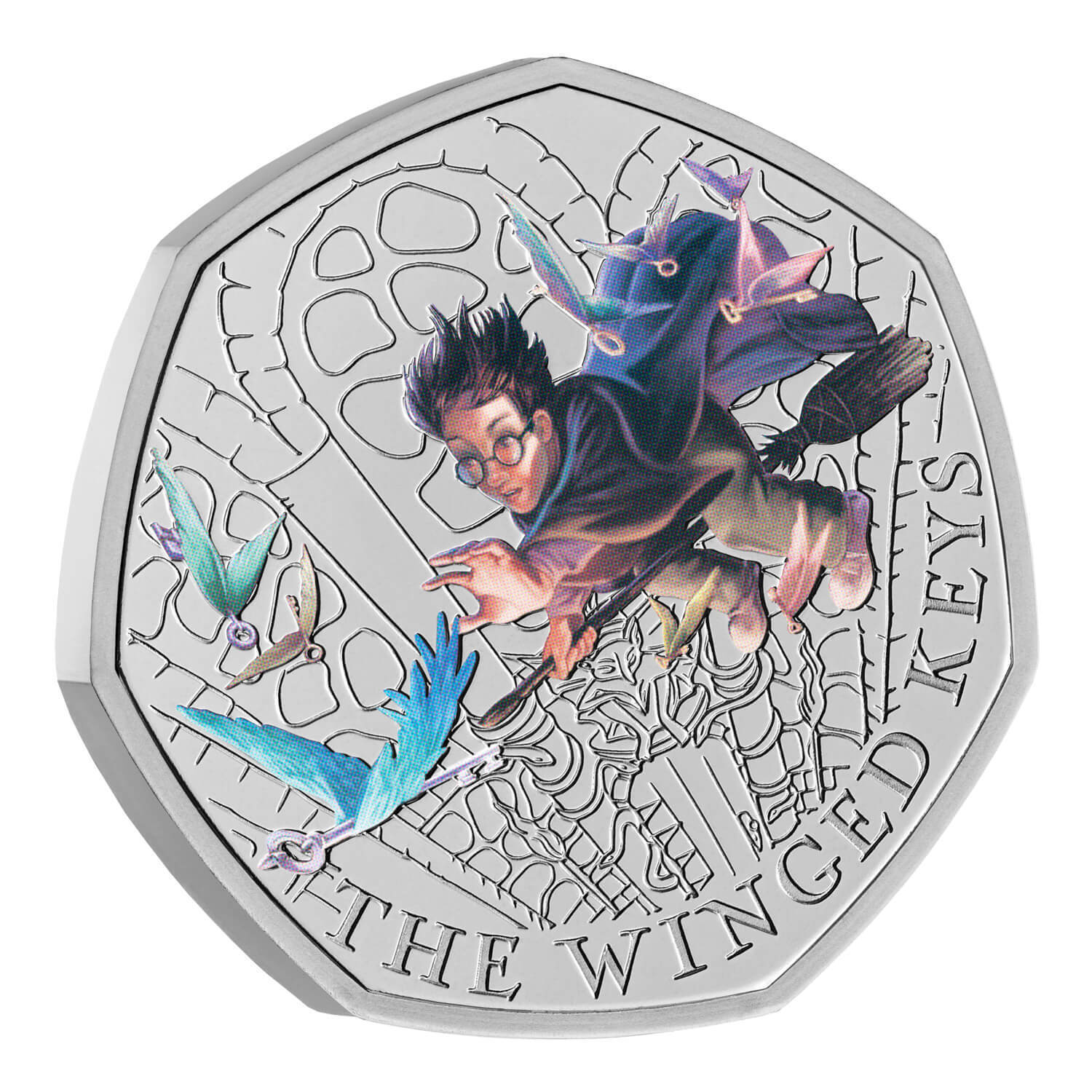 2024 50p Harry Potter the Winged Keys Coloured BUNC