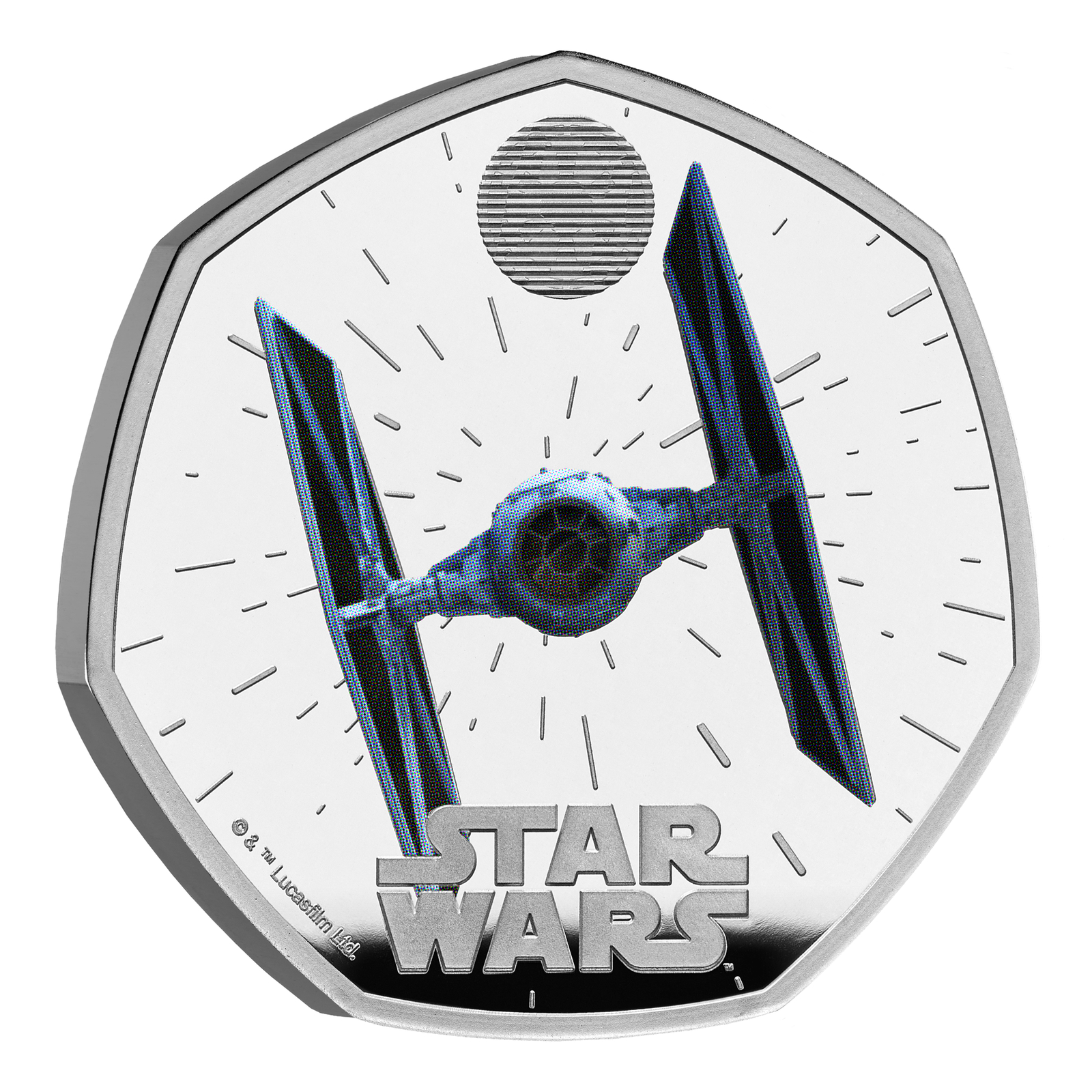2024 50p Star Wars TIE Fighter UK Silver Proof Colour Coin