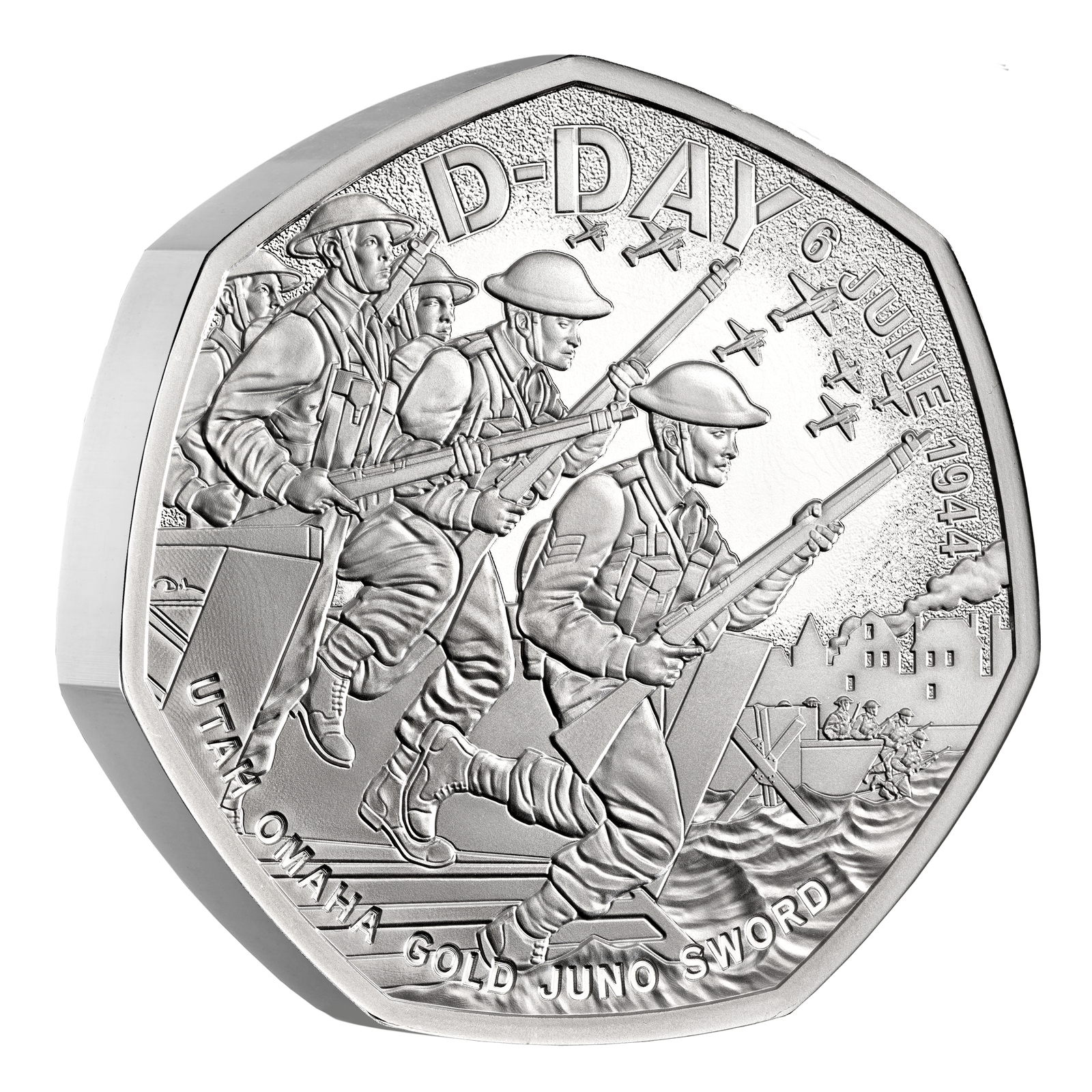 2024 D-Day UK 50p Silver Piedfort Proof Coin