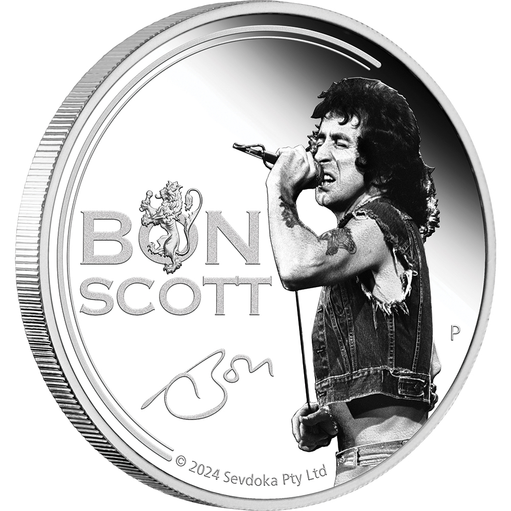 2024 Bon Scott 1oz Silver Proof Coloured Coin