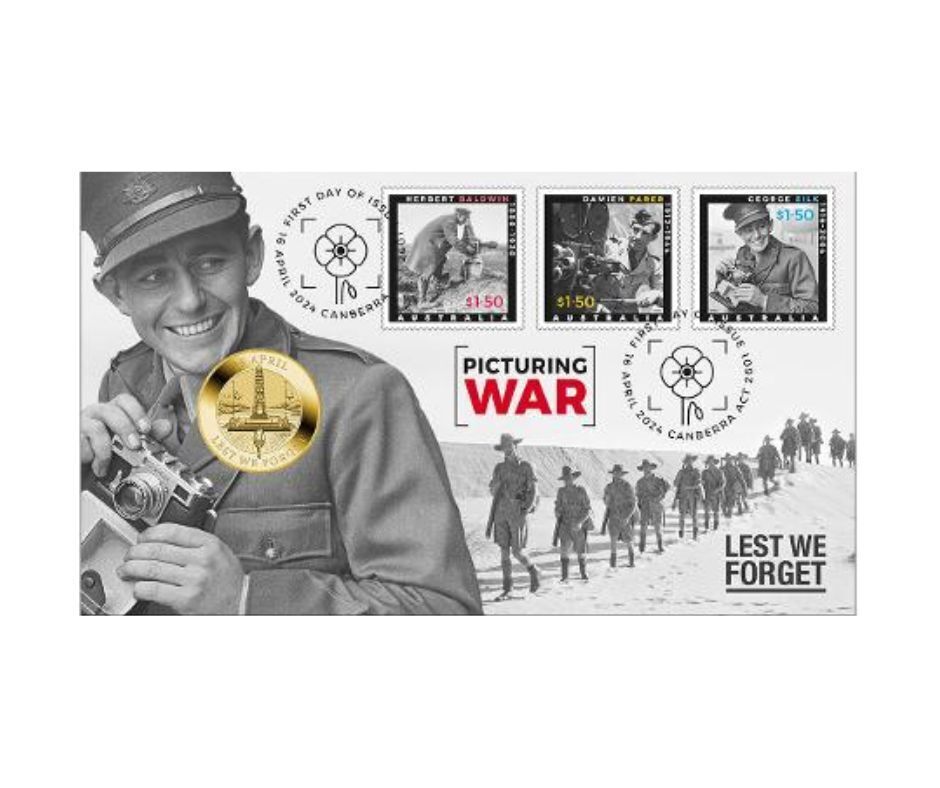2024 Anzac Picturing War Coin- Medallion & Pin Combo