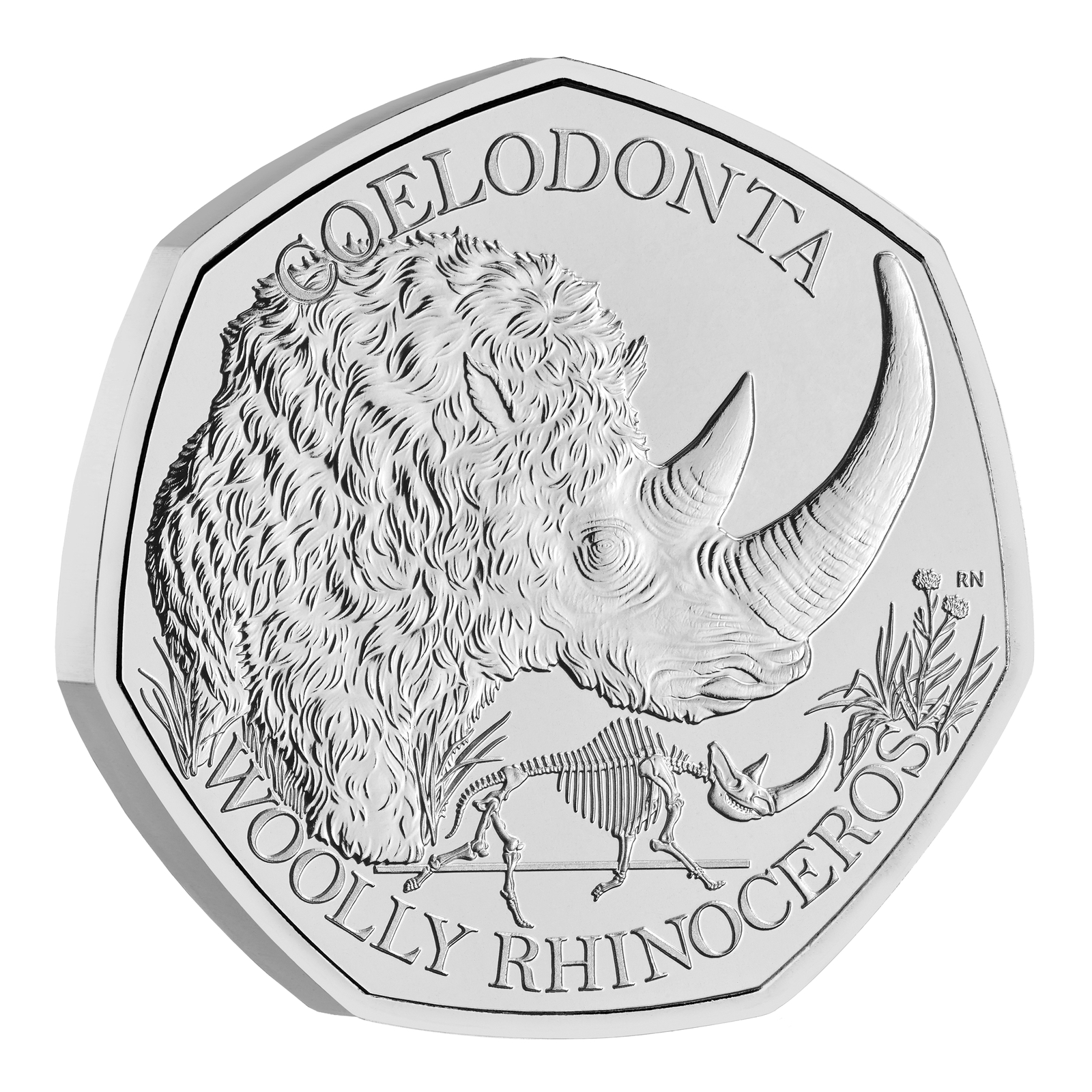 2024 50p Ice Age Giants Woolly Rhinoceros UK Brilliant Uncirculated Coin