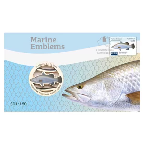 2024 Northern Territory Barramundi Marine Emblems Limited-Edition Medallion Cover 