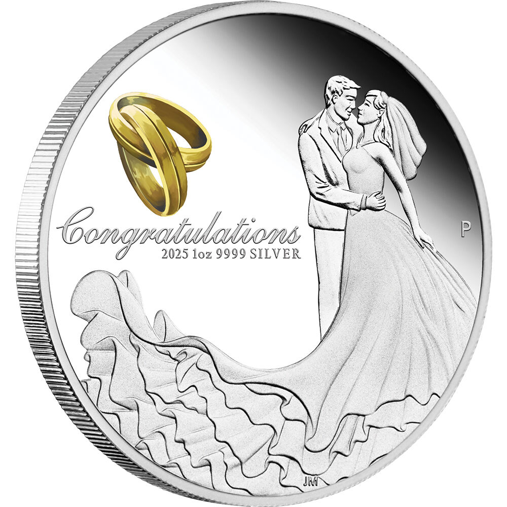 2025 Wedding 1 Oz Silver Proof Coloured Coin