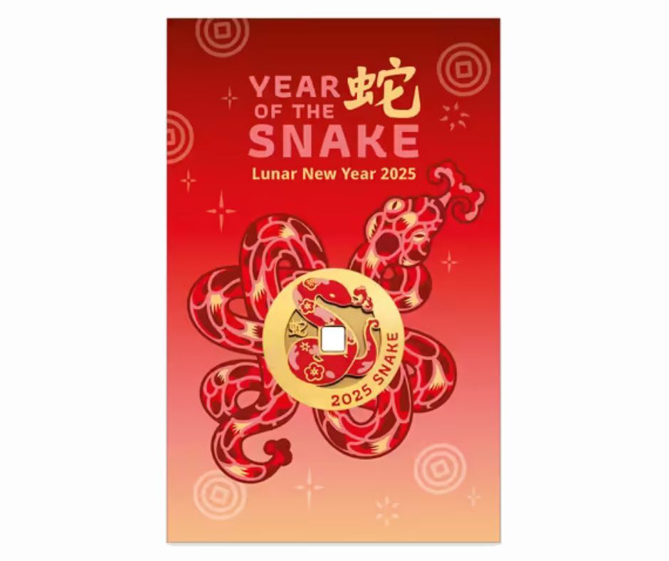 2025 Christmas Island Lunar New Year of the Snake Medallion in Card