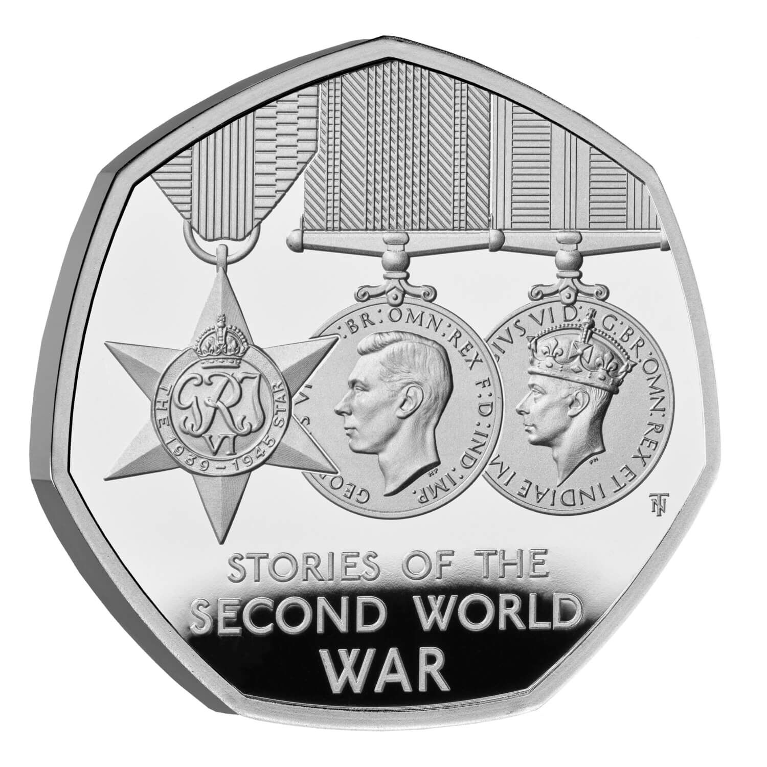 2025 50p Stories Of World War Two Silver Proof Colour Coin