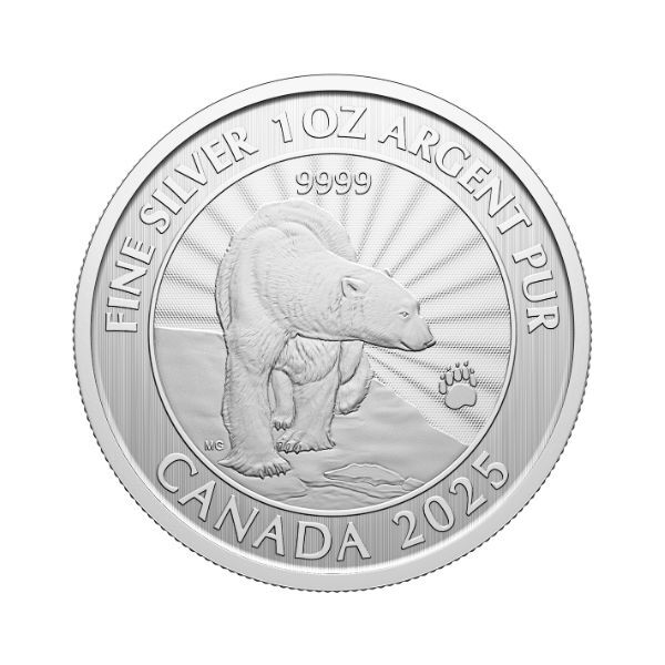  2025 $5 The Majestic Polar Bear Premium Bullion 1 oz Silver Coin 