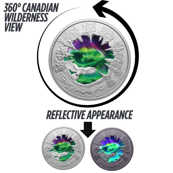 2025 $30 Magic of the Northern Lights 2 Oz Fine Silver Coin 