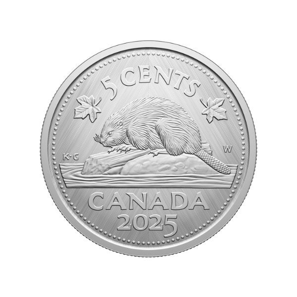 2025 5c Beaver Tribute W Mint Mark Fine Silver Coin 