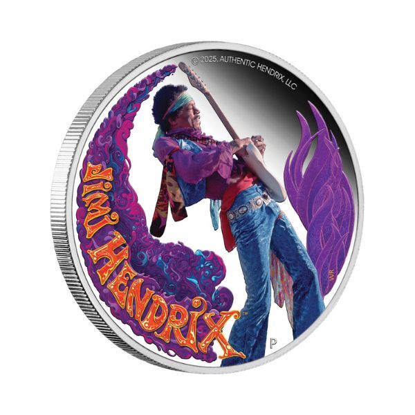 2024 Jimi Hendrix™ 1oz Silver Proof Coloured Coin