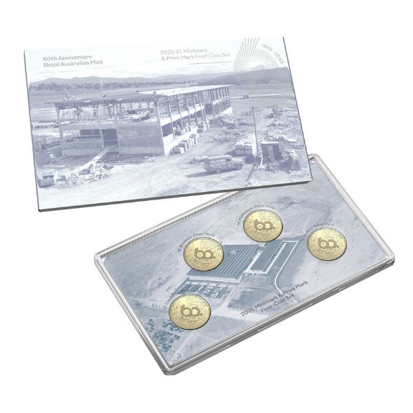 2025 $1 60th Anniversary of the Royal Australian Mint Mintmark & Privy Mark Uncirculated Four-Coin Set