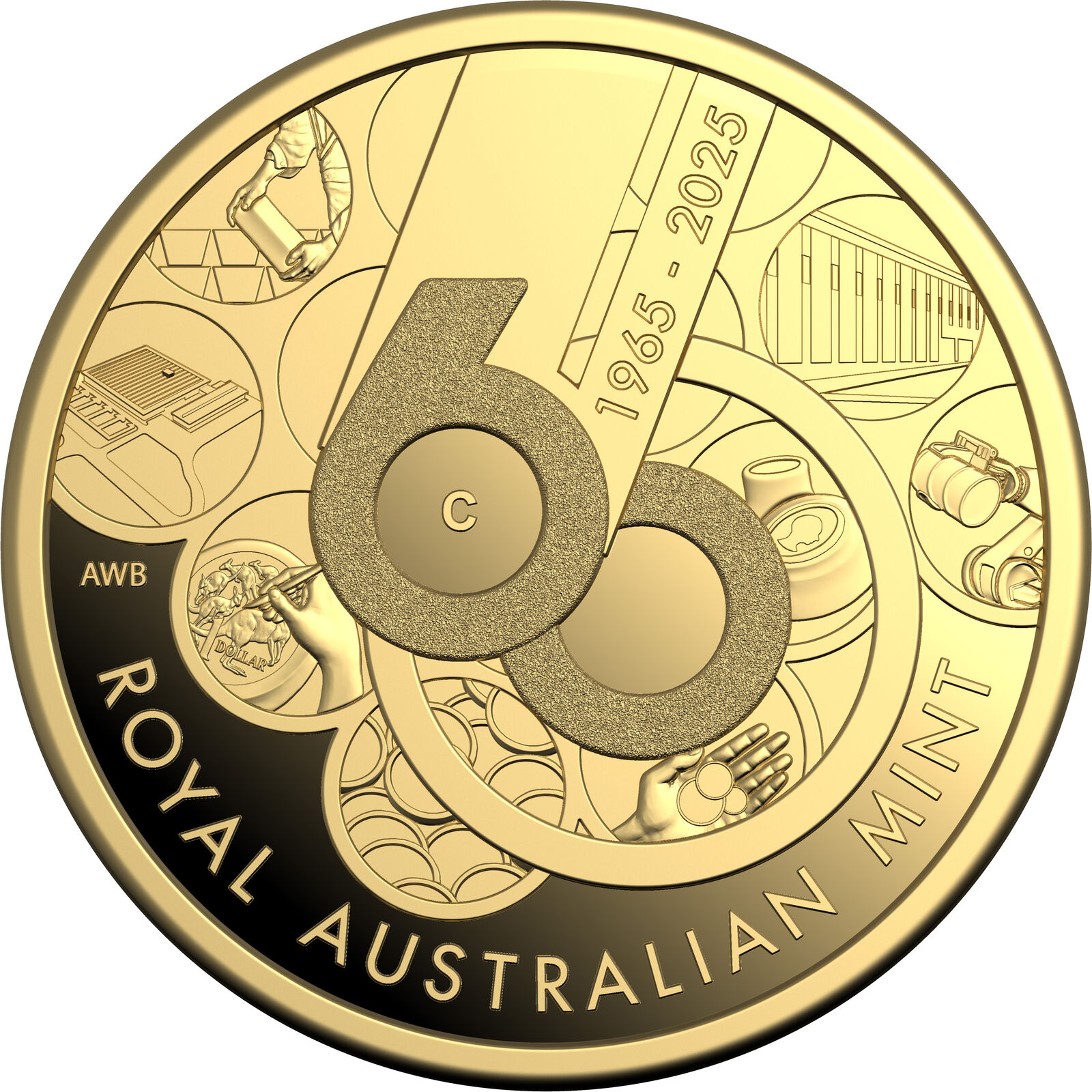 2025 $10 'C' Mintmark 60th Anniversary of the Royal Australian Mint 1/10th Oz Gold Proof Coin