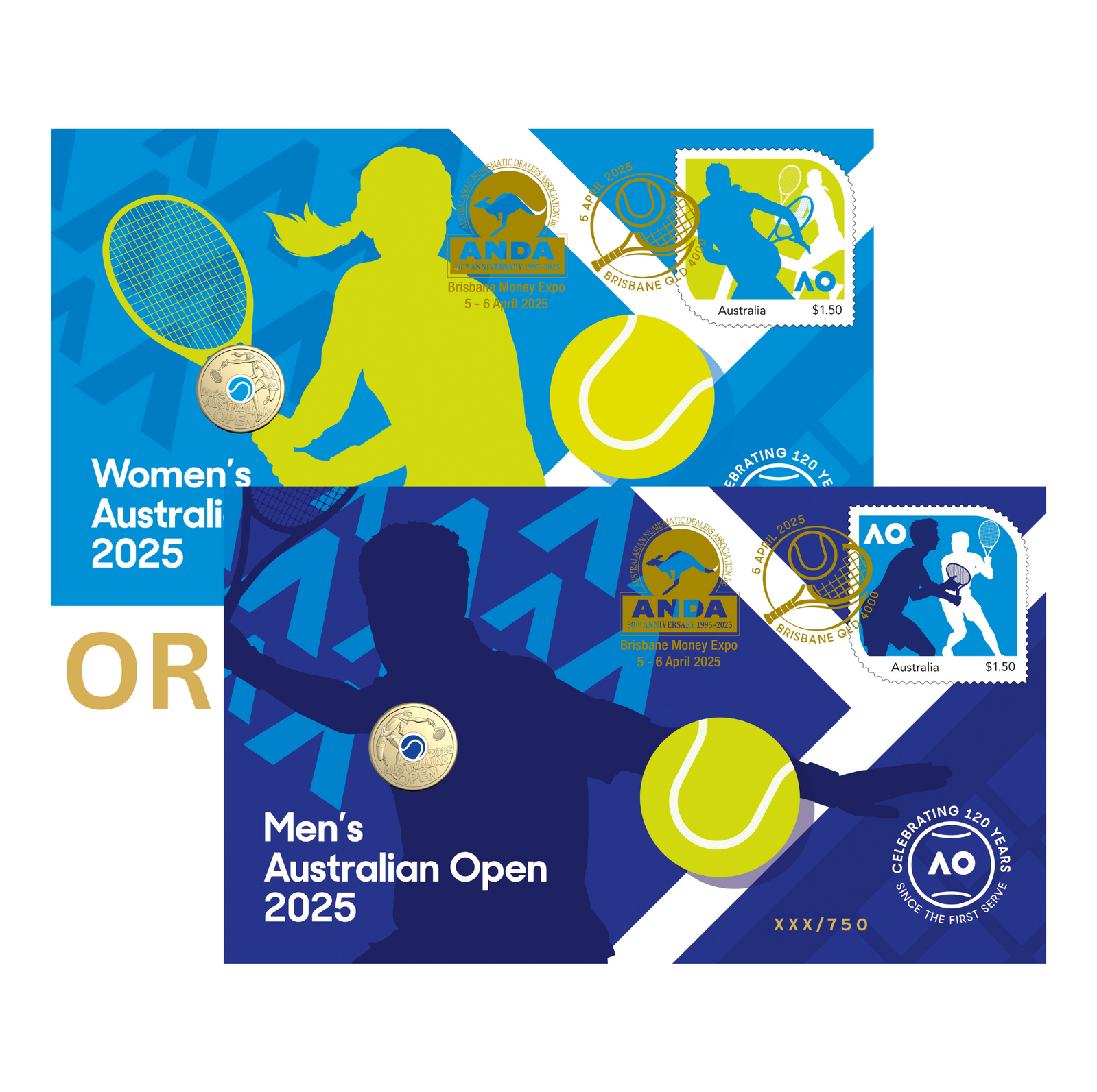 ANDA PNC LUCKY DIP 2025 ANDA Brisbane Money Expo Australian Open Men's Or Women's Coloured $2 PNC