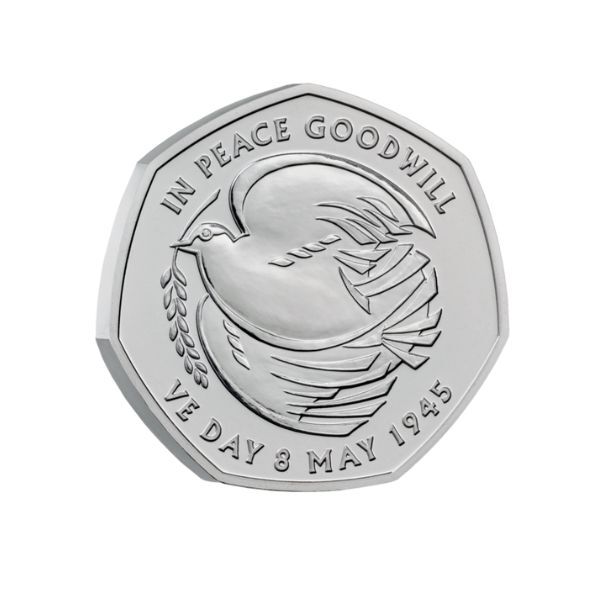 2025 50p Victory In Europe (VE Day) 80th Anniversary UK Brilliant Uncirculated Coin