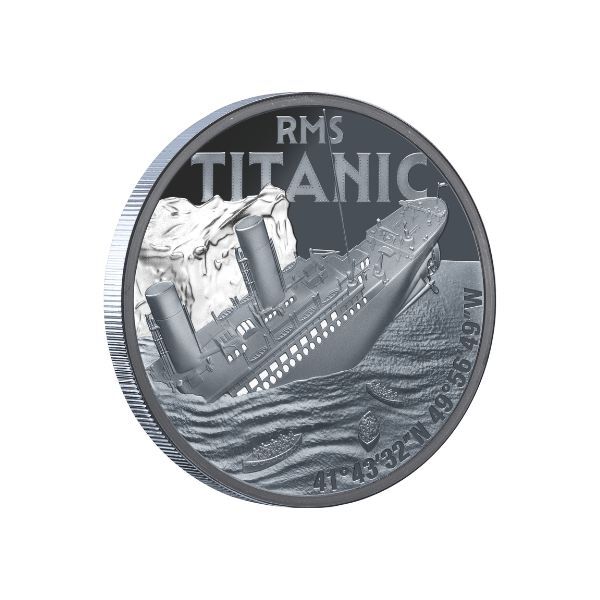 2025 $1 TITANIC Royal Mail Ship (RMS) 1oz SILVER BLACK PROOF COIN