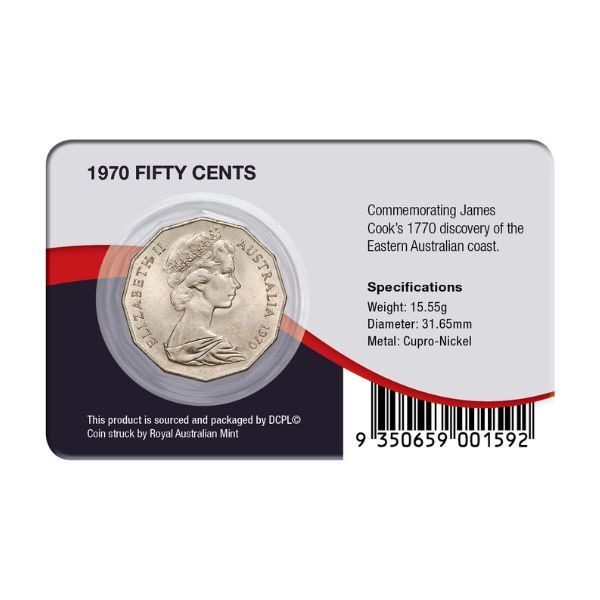 1970 50c Captain James Cook Uncirculated Coin Pack