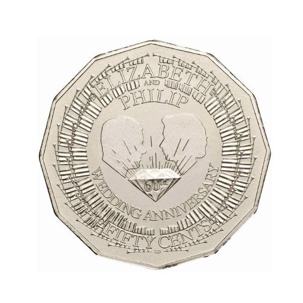 2007 50c  Royal 60th Wedding Anniversary- Uncirculated Coin 